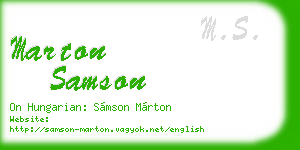 marton samson business card