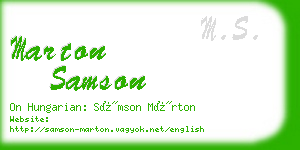 marton samson business card